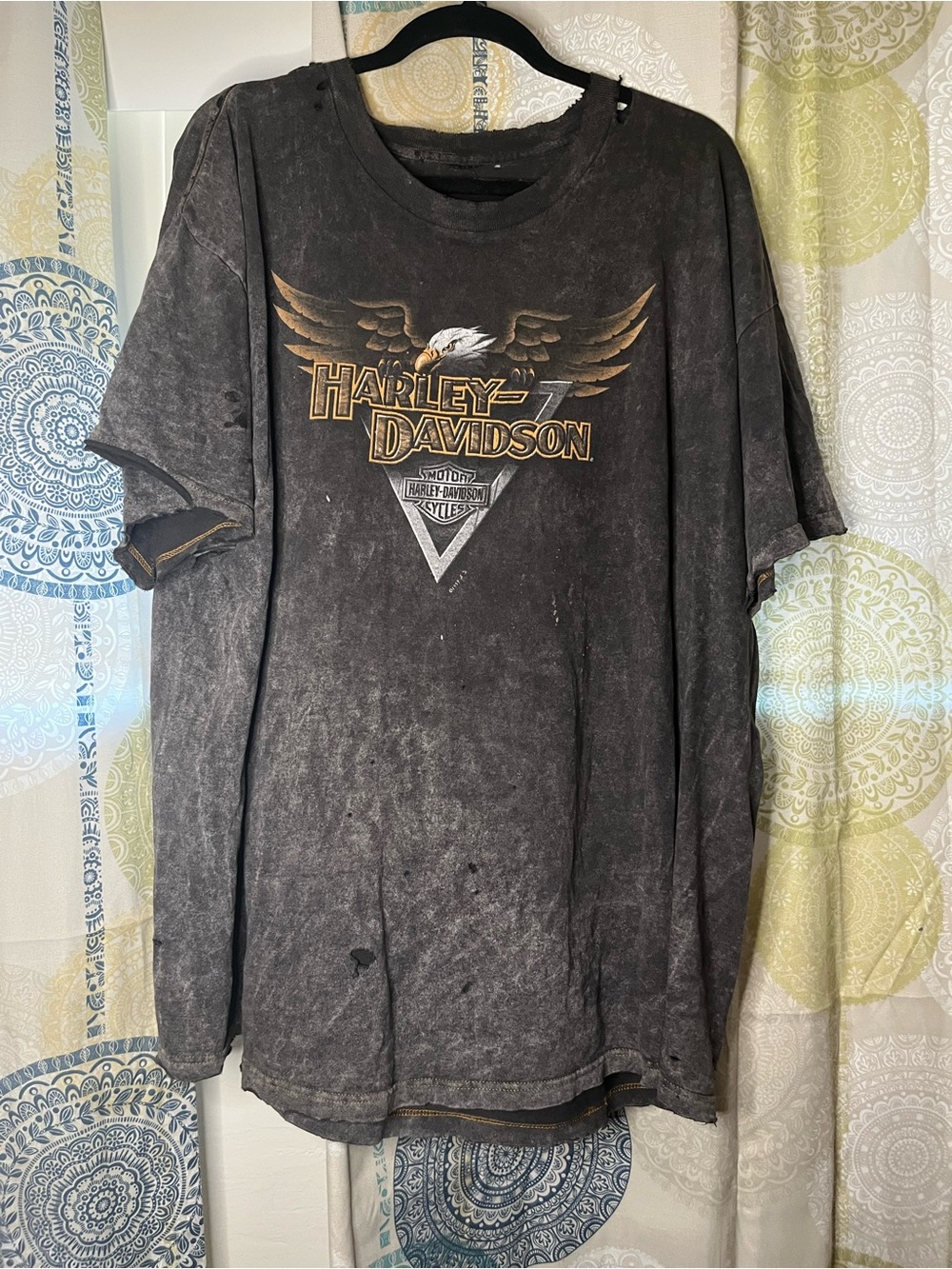 Harley-Davidson Black Tee with Gold Eagle Graphic